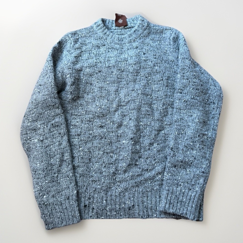 Eleventy Knit Sweater‎ Pullover M Gray Long Sleeve Men's Alpaca Wool Silk Blend